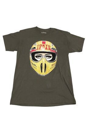 Tokyo Racing International Oversized Short Sleeve Tee Olive Green Size Large